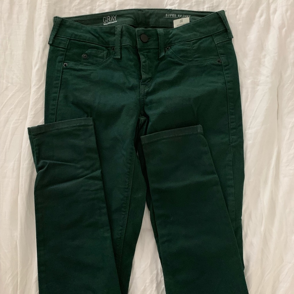 Dark green skinny jeans